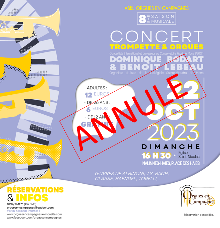 Annule concert 22 10